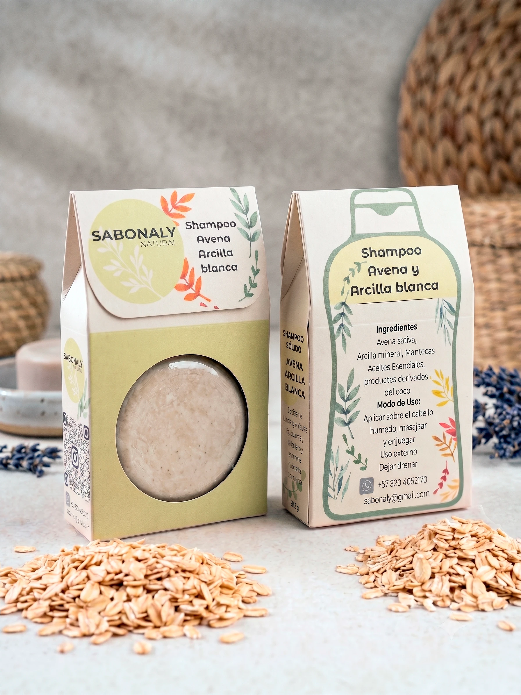 Shampoo sólido de Avena, Miel y Arcilla Blanca - Imagen 2